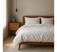 VelvetHome Deluxe Parure de lit 155x220cm 100% Coton Linge de lit 155x220 +1X taie d'oreiller 80x80cm Housse de Couette de Haute qualité avec Fermeture éclair Fabriqué en Europe Blanc