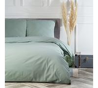VelvetHome Deluxe Parure de lit 155x220cm 100% Coton Linge de lit 155x220 +1X taie d'oreiller 80x80cm Housse de Couette de Haute qualité avec Fermeture éclair Fabriqué en Europe Olive