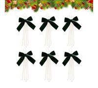 Velvets Velvet Bows | 6 Piece Pearl Ribbon Wreath Ornaments Holiday Decorat