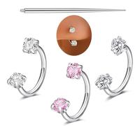 Velvoria Lot de 3 anneaux de nez en fer à cheval, 18G acier chirurgical, anneaux de nez pour femmes, demi-créoles, boucle d'oreille Daith-Tragus, bijou de piercing hélice, anneau de septum à double