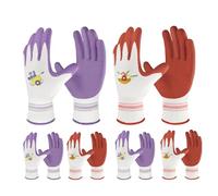6 Paires de Gants de Jardinage pour Femmes - Gants de Travail de Jardin en Caoutchouc Respirant - Gants de Protection pour l'Extérieur avec Grip Cadeaux de Jardinage - Rouge et Violet Moyen