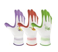 6 Paires de Gants de Jardinage pour Femmes - Gants de Travail de Jardin en Caoutchouc Respirant - Gants de Protection pour l'Extérieur avec Grip Cadeaux de Jardinage - Rouge, Violet et Vert Grand