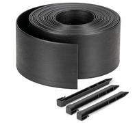 Velway Bordure de Jardin en Plastique Flexible 10 mètres, Hauteur 13cm - avec 20 Piquets d'ancrage - Délimitation Pelouse, Allée, Parterre - Bordurette Extérieure Facile à Installer