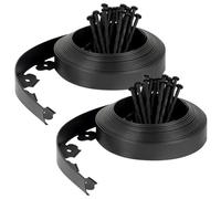 Velway Bordure de Jardin en Plastique Flexible 20 mètres, Hauteur 5cm - avec 60 Piquets d'ancrage - Délimitation Pelouse, Allée, Parterre - Bordurette Extérieure Facile à Installer