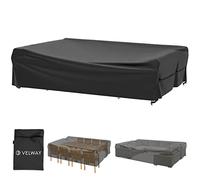 Velway Ensemble de chaises de table de patio imperméables de 39 cm de long x 180 cm de large x 61 cm de haut pour table à manger en plein air, housse de table pour feu de camp