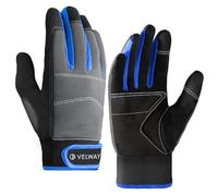 Velway Gants de Sécurité pour Homme et Femme - Écran Tactile, Antidérapants - Jardinage et Construction - Bleu-M