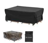 Velway Housse carrée imperméable pour table de patio - 188 x 119 x 71 cm (L x l x H) - Pour extérieur, bistrot, salle à manger, brasero - Petite housse rectangulaire ultra coupe-vent et résistante aux