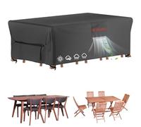 Velway Housse de Meubles de Jardin 213x112x71 cm Anti-Déchirure Imperméable | Tissu Oxford 420D Renforcé Résistant aux UV et au Vent, Housse de Protection Extérieure pour Ensembles de Table et Chaises