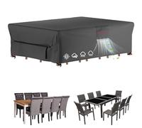 Velway Housse de Meubles de Jardin 242x162x71 cm Anti-Déchirure Imperméable | Tissu Oxford 420D Renforcé Résistant aux UV et au Vent, Housse de Protection Extérieure pour Ensembles de Table et Chaises