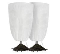 Velway Housse Hivernage Plante Exterieur 80x100cm - Lot de 2 80g/m² Voile d’Hivernage avec Fermeture Éclair et Cordon, Réutilisable Protection Contre Le Froid et Le Gel pour Arbustes et Palmiers