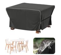 Velway Housse Salon de Jardin Imperméable: Housse de Table Jardin Exterieur avec Bande Réfléchissante - 600D Oxford Coupe-Vent Couverture de Protection Meubles Bâche pour Table - Noir 125x125x74cm