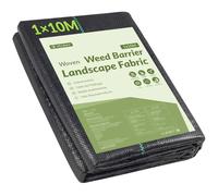 Velway Membrane de contrôle des Mauvaises Herbes 1 m x 10 m - Tissu de barrière Contre Les Mauvaises Herbes pour Paysage, Couverture de Sol tissée pour terrasse, parterres de Fleurs, Gazon Artificiel