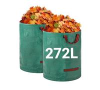 Velway Sacs à déchets de jardin robustes - 272L x 2Pack Sacs de jardin réutilisables avec poignées - Tissu industriel pour feuilles déchets débris - Sacs à déchets de jardin étanches