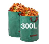 Velway Sacs à Déchets de Jardin Robustes - 300Lx2 Sacs de Jardin Réutilisables avec Poignées - Pliables et Réutilisables Tissu Industriel pour Feuilles Déchets Débris