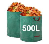 Velway Sacs À Déchets De Jardin Robustes - 500l X 2pack Sacs De Jardin Réutilisables Avec Poignées - Tissu Industriel Pour Feuilles Déchets Débris - Sacs À Déchets De Jardin Étanches