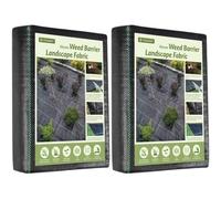 Velway Toile de Paillage 1,2x15M - Geotextile de Paillage Contre Les Mauvais Herbes en 100g/m² Fibres de Polypropylène Tissées Perméable à l'eau, Résiste Rayons UV, Anti Repousse (Lot de 2)