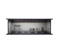 VELZORIC Vitrine Garage 1:64 pour Voitures Miniatures, décor imprimé UV, façade Acrylique, éclairage LED USB, 6 Places, Compatible avec Hot Wheels et Matchbox - Atelier de Réparation