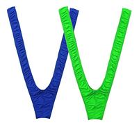 VemeFufu 2PCS Borat String Mankini Homme Sexy Hot Funny Maillot de Bain Tenue pour Hommes Vert Bleu