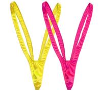 VemeFufu Hommes Sexy String Tanga String Noël Sous-vêtements Hommes Hot Borat Mankini V-Strap Thong Élastique Homme Culotte Joke Cadeau Anniversaire Noël Costume pour Hommes Taille Unique, A 2 pièces