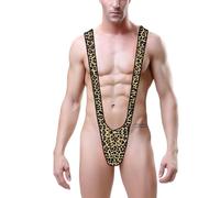 VemeFufu Hommes Sexy String Tanga String Noël Sous-vêtements Hommes Hot Borat Mankini V-Strap Thong Élastique Homme Culotte Joke Cadeau Anniversaire Noël Costume pour Hommes Taille Unique, Léopard,