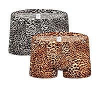 VemeFufu Masculin Sexy Jockstrap Slip Léopard Sous-vêtements Hommes String Tanga Shorts de Sport Sous-vêtements Hommes Chaud Taille Basse Élastique Boxer Thong Jock Strap Culotte, C Noir + or, Taille