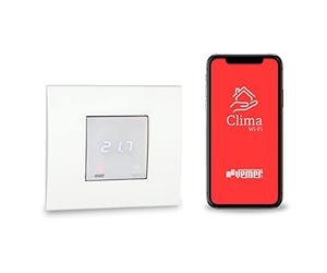 VEMER Axe Wi-Fi chromé à encastrer 2 modules avec programmation hebdomadaire, 230 V. Programmation hebdomadaire, couleur blanc opale.
