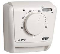 VEMER VE021200 KLIMA SI - Thermostat d'ambiance Mécanique avec Bouton, Fonction Chauffage et de Refroidissement, Interrupteur ON/OFF + Voyant ON, Blanc