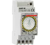 VEMER VE125100 Duet-W - Interrupteur Horaire Électromécanique, Programmation Hebdomadaire, Installation Rail DIN, Gris