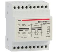 VEMER VE303400 TMC 400 63/24 - Transformateur 24V pour Service Continu, Tension Primaire 400V, Tension Secondaire 12-24V, Puissance 63VA, Installation sur Rail Din, Blanc