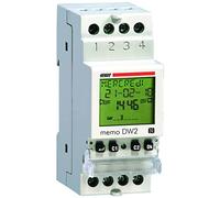 VEMER VE341400 MEMO DW2 - Minuterie Horaire Numérique avec Interface NFC, Programmation Journalière ou Hebdomadaire, Installation sur Rail DIN, 2 Canaux, Blanc