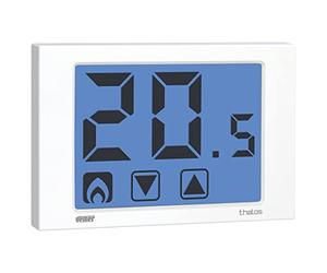 VEMER VE432100 THALOS Thermostat Mural à écran Tactile avec Affichage LCD et Alimentation par Pile, Blanc