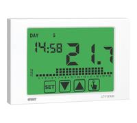 VEMER VE453700 Chronos - Thermostat Mural à écran Tactile avec Affichage LCD et Alimentation 230V, Blanc