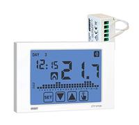 VEMER VE486700 Set Chronos RF - Thermostat sans Fil Programmable à écran Tactile + Récepteur RF 433 MHz, Mural à Piles, Compatible Chaudière, Blanc