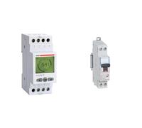 VEMER VE512000 Simply-D - Minuterie Programmable Numérique, Interrupteur Horaire avec Programmation & Legrand - Disjoncteur Phase + Neutre - 20A - bornes à vis - 1 Module