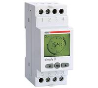 VEMER VE512000 Simply-D - Minuterie Programmable Numérique, Interrupteur Horaire avec Programmation Journalière, Montage sur Rail DIN, Blanc