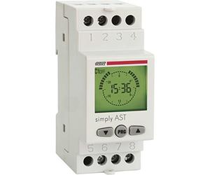 VEMER VE707600 SIMPLY AST - Interrupteur Crépusculaire Astronomique, Minuterie avec Programmation du Crépuscule à l'Aube, Installation sur rail DIN, Blanc