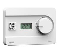VEMER VE757900 OLYMPO LCD - Thermostat Mural d'ambiance pour Le Chauffage et la Climatisation, Affichage LCD, Alimentation 230V, Blanc