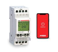 VEMER VE767600 MEMO BT1 - Interrupteur Horaire Numérique et Astronomique, Minuterie Digitale avec Bluetooth et APP Smartphone, 1 Canal, Montage Rail DIN, Blanc