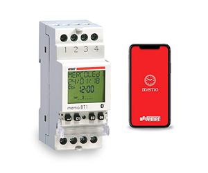 VEMER VE767600 MEMO BT1 - Interrupteur Horaire Numérique et Astronomique, Minuterie Digitale avec Bluetooth et APP Smartphone, 1 Canal, Montage Rail DIN, Blanc