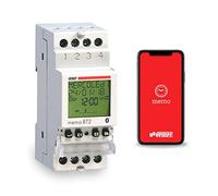 VEMER VE767700 MEMO BT2 - Interrupteur Horaire Numérique et Astronomique, Minuterie Digitale avec Bluetooth et APP Smartphone, 2 Canaux, Montage Rail DIN, Blanc