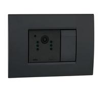 VEMER VE794900 EASYEYE Caméra WiFi d'intérieur avec Application dédiée, Installation boîte à encastrer 2 modules, caméra de sécurité Full HD et Technologie Infrarouge, Alimentation 230 V, Gris