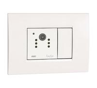 VEMER VE795000 EASYEYE - Caméra WiFi d'intérieur avec Application dédiée, Installation boîte à encastrer 2 modules, caméra de sécurité Full HD et Technologie Infrarouge, Alimentation 230 V, Blanc
