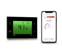 VEMER VE797800 TUO RH WI-FI - Umidostato WiFi Touch Screen da Parete, Igrostato Digitale Con App, Configurazione Veloce tramite Bluetooth, Alimentazione 230V, Nero