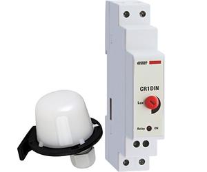 VEMER VJ62300000 CR 1DIN - Interrupteur Crépusculaire avec Sonde Externe, Installation sur Rail DIN, Blanc