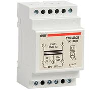 VEMER VN319000 TMC 30/24 - Transformateur 24V pour Service Continu, Tension Primaire 230V, Tension Secondaire 12-24V, Puissance 30VA, Installation sur Rail Din, Blanc