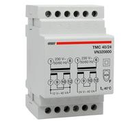 VEMER VN320800 TMC 40/24 - Transformateur 24V pour Service Continu, Tension Primaire 230V, Tension Secondaire 12-24V, Puissance 40VA, Installation sur Rail Din, Blanc