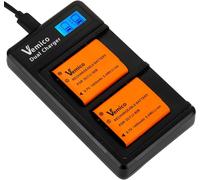 Vemico Li-90B Chargeur De Batterie Kit 2 X 1450 Mah Batterie De Remplacement Lcd Type C Usb Pour Li-90B/ Li-92B/Stylus Tg-1/Tg-2/Tg-3/Tg-4/Tg -5/Tg-6 Tough/Sh-1/Sh-2/ Sh-3/Sh-50/Sh[UsbC176]