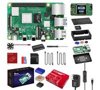Vemico Raspberry Pi 4 8GO Starter Kit Raspberry Pi 4B 8GO RAM avec 32 GB Carte 3 Dissipateurs Thermique 2 Câbles HD Out Alimentation USB-C 5,1V 3A Boîtier ABS Ventilateur de Refroidissement