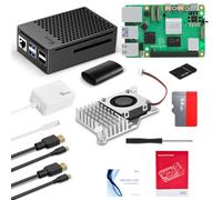 Vemico Raspberry Pi 5 16 Go Kit de démarrage Pi 5 16 Go avec Carte 64 Go Raspberry Pi 5 Boîtier avec Refroidisseur Actif de Type C 5,1 V 5 A GaN 2 câbles HD Out Lecteur de Carte Adaptateur Tournevis