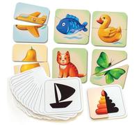 Vemkel Puzzle en bois moitiés et ombres, jeux à partir de 1 an, puzzle en bois à partir de 1 an, Jigsaw, jeux éducatifs à partir de 1 an, jeux préscolaires - 16 pièces